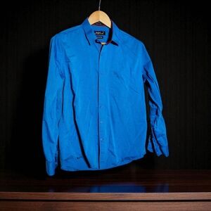 Ramraj India M Culture Club Manoharam Men's Blue Button-Up Shirt